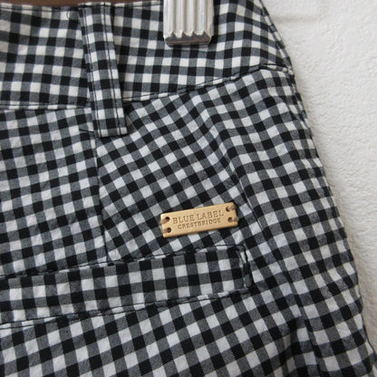 BLUE LABEL CRESTBRIDGE ギンガムチェック パールボタン クロップドパンツ