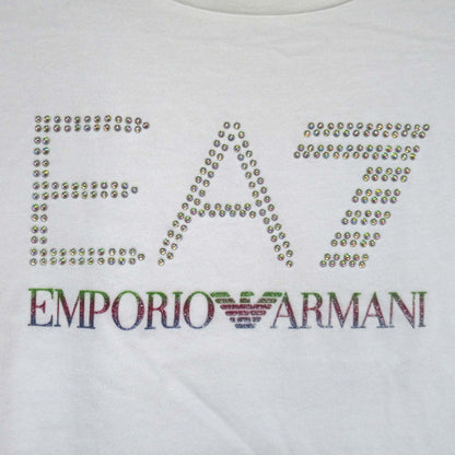 エンポリオアルマーニEA7 ラインストーンロゴ半袖Tシャツ