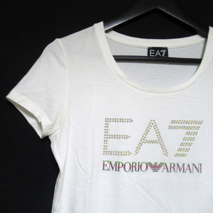 エンポリオアルマーニEA7 ラインストーンロゴ半袖Tシャツ