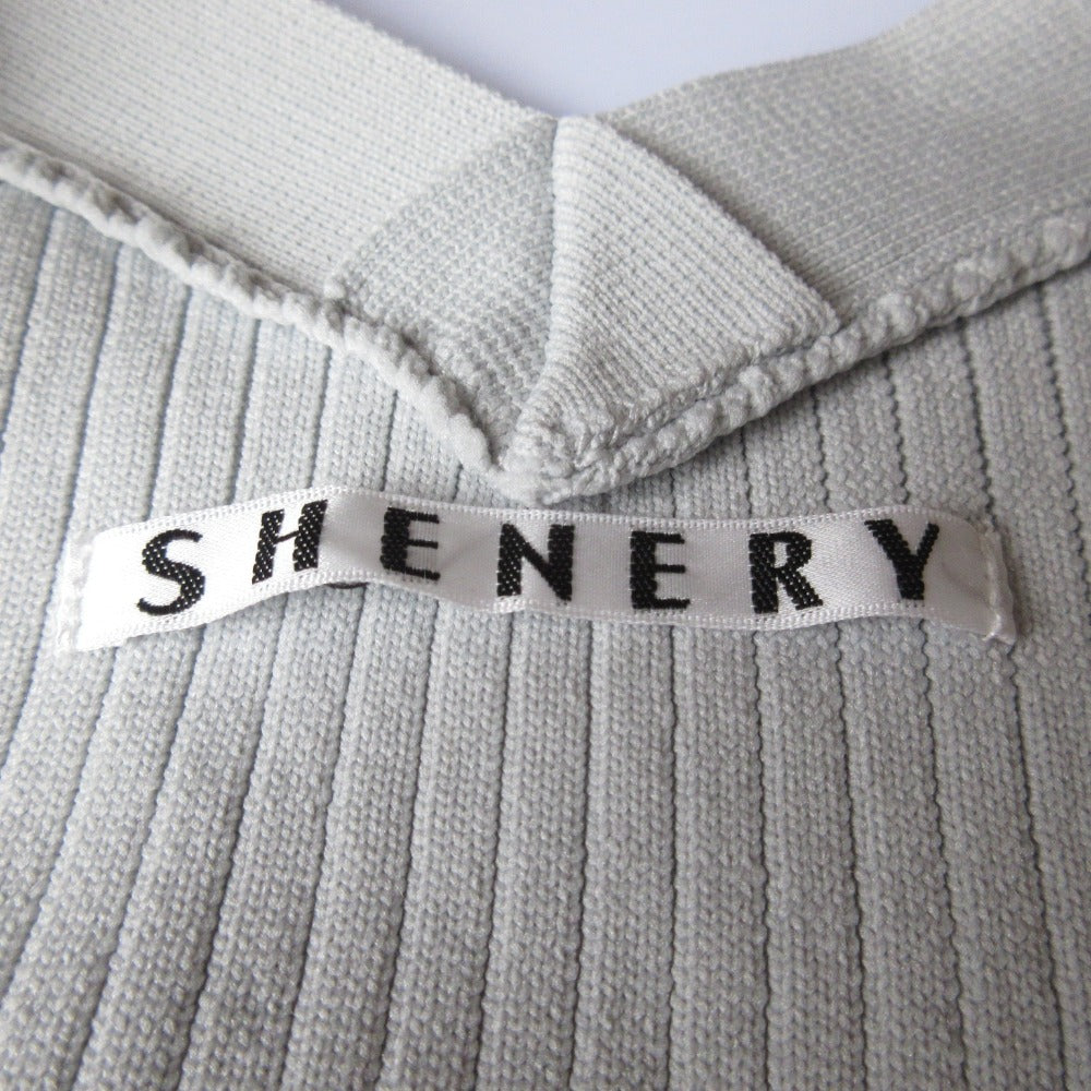 SHENERY ストレッチ ポリエステル リブ ニット カーディガン