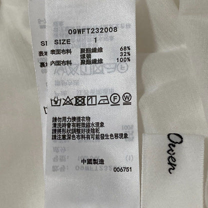 ミラオーウェン ギャザーデザイン構築パフスリーブブラウス