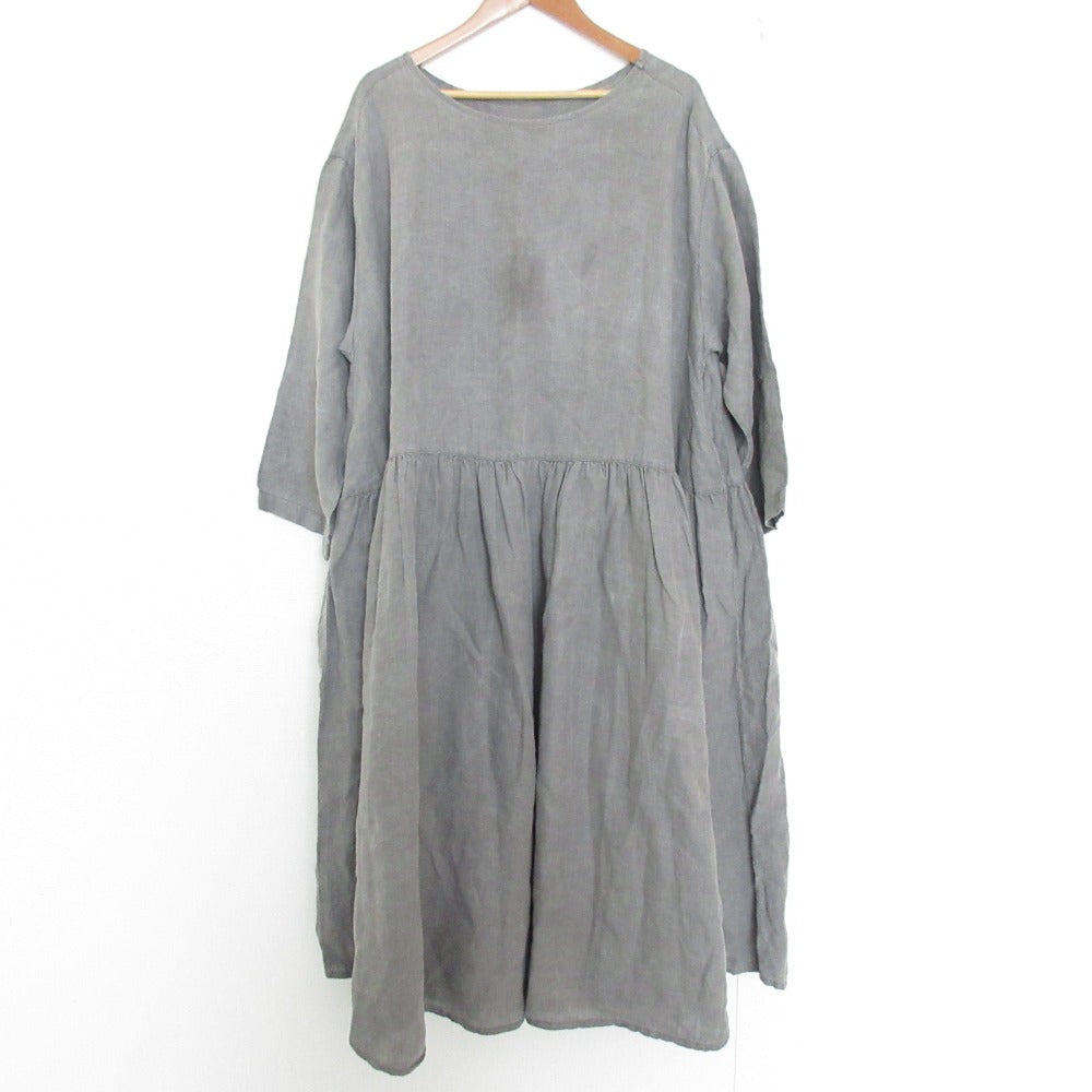 nest Robe スウィッチング ギャザード ドレス コットン ドレス