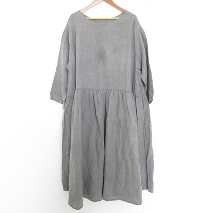 nest Robe スウィッチング ギャザード ドレス コットン ドレス
