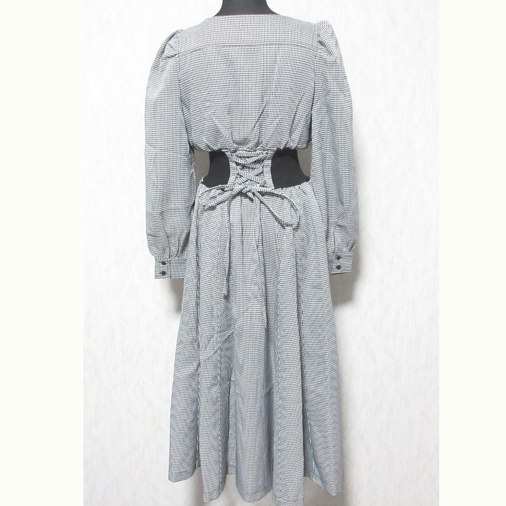 And Couture ハウンドトゥース ロング ドレス