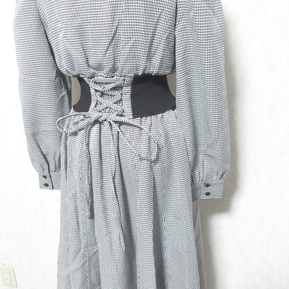 And Couture ハウンドトゥース ロング ドレス
