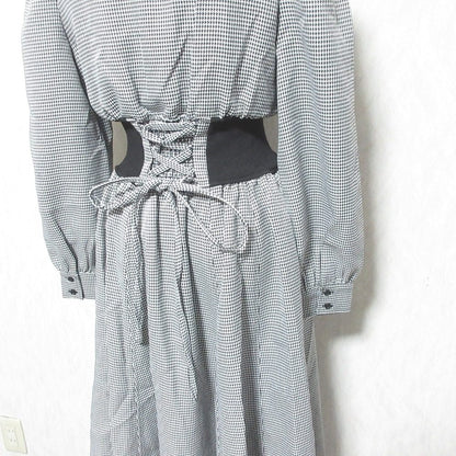 And Couture ハウンドトゥース ロング ドレス