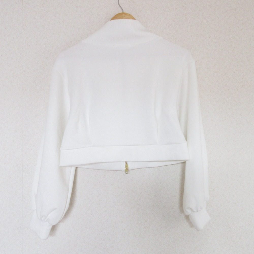 アンドクチュール 刺繍入りジップカーディガン