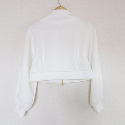 アンドクチュール 刺繍入りジップカーディガン