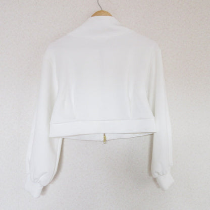 アンドクチュール 刺繍入りジップカーディガン