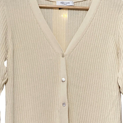 Demi-Luxe BEAMS リブ ニット ロング カーディガン