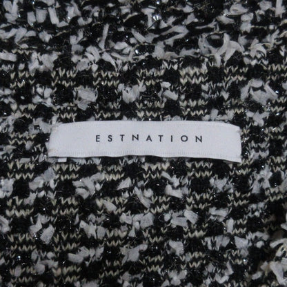ESTNATION Yonetomi ノースリーブ ツイード ドレス