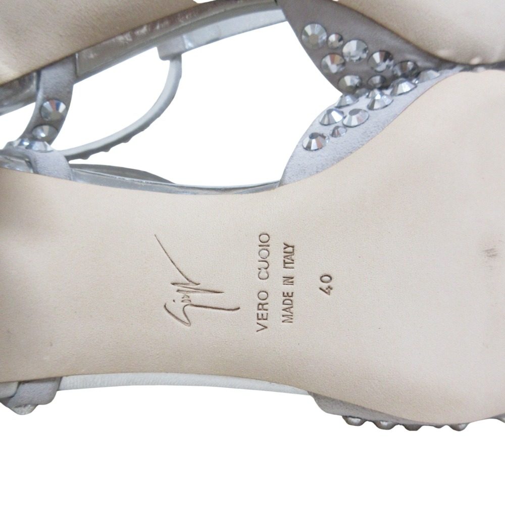 Giuseppe Zanotti ラインストーンスタッズレザーサンダル