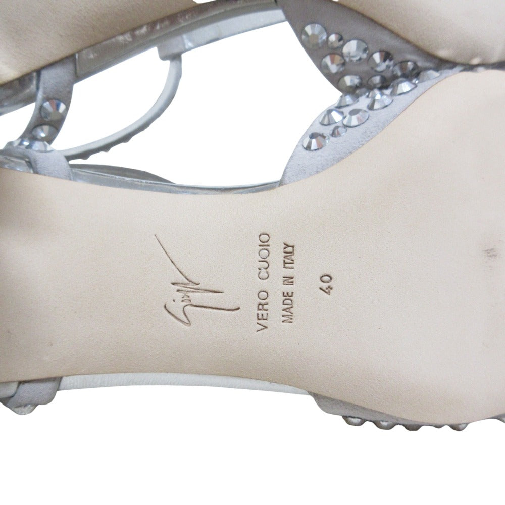 Giuseppe Zanotti ラインストーンスタッズレザーサンダル