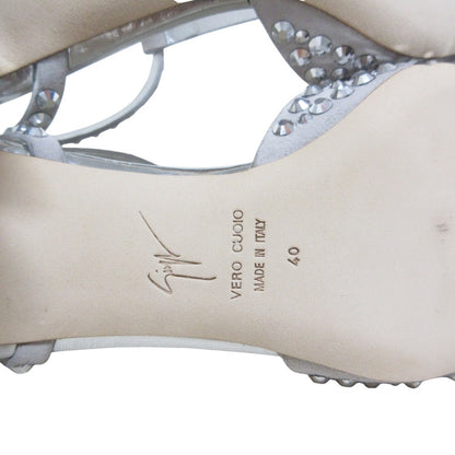 Giuseppe Zanotti ラインストーンスタッズレザーサンダル