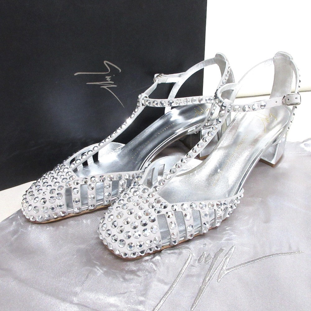 Giuseppe Zanotti ラインストーンスタッズレザーサンダル