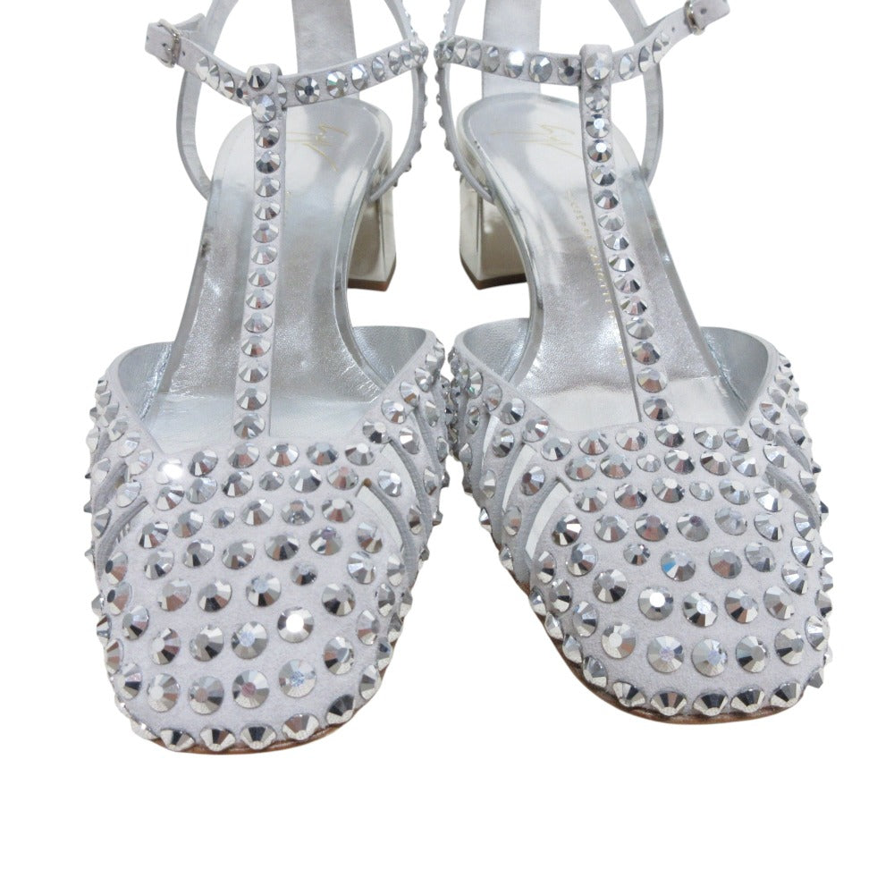 Giuseppe Zanotti ラインストーンスタッズレザーサンダル
