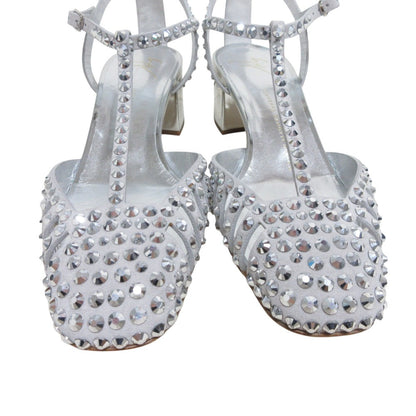 Giuseppe Zanotti ラインストーンスタッズレザーサンダル