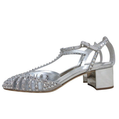 Giuseppe Zanotti ラインストーンスタッズレザーサンダル