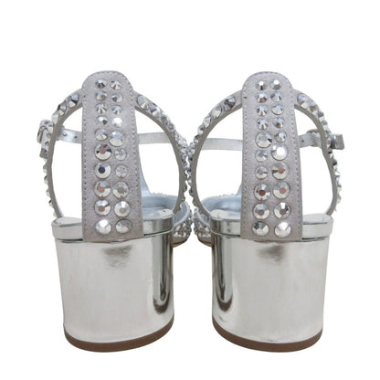 Giuseppe Zanotti ラインストーンスタッズレザーサンダル