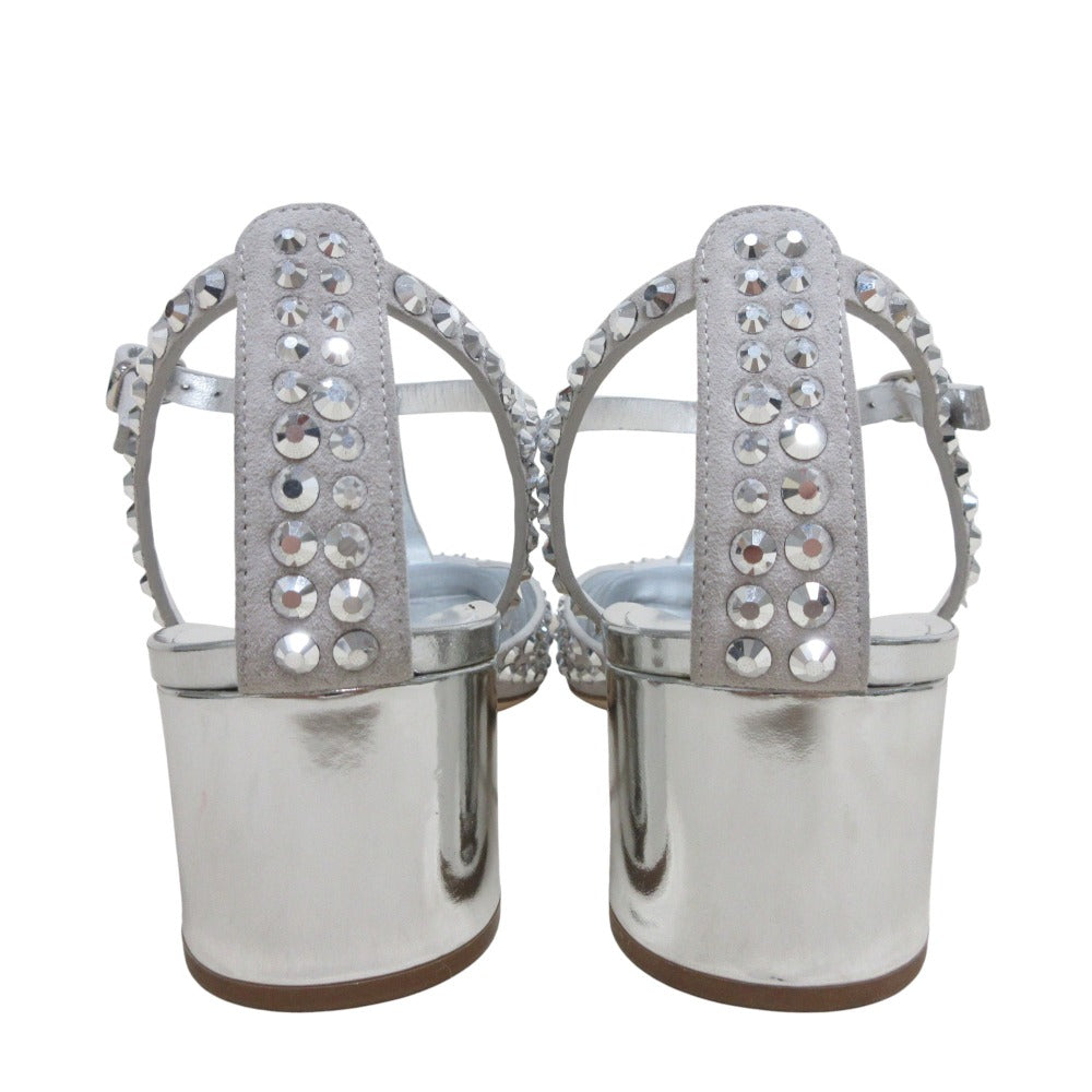 Giuseppe Zanotti ラインストーンスタッズレザーサンダル