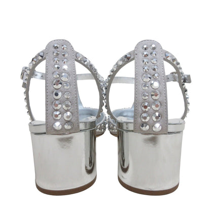 Giuseppe Zanotti ラインストーンスタッズレザーサンダル