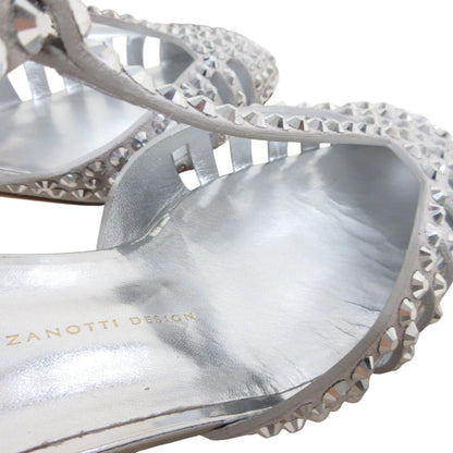 Giuseppe Zanotti ラインストーンスタッズレザーサンダル