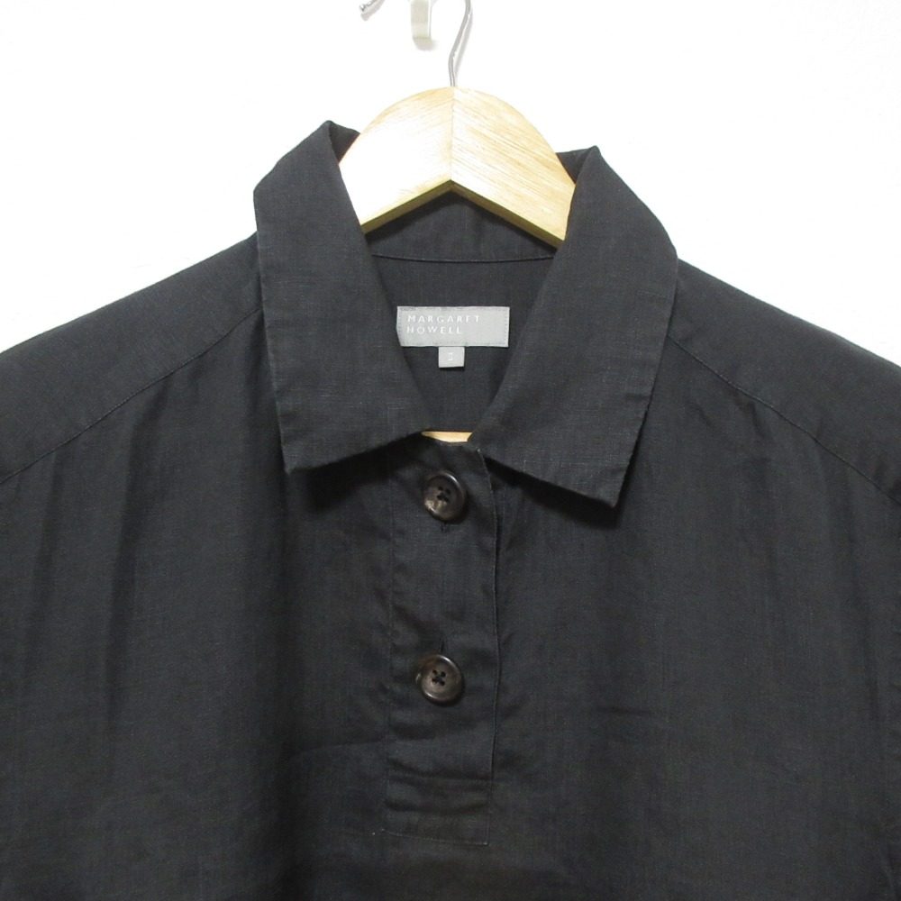 MARGARET HOWELL リネン ロング シャツ ドレス 100% リネン