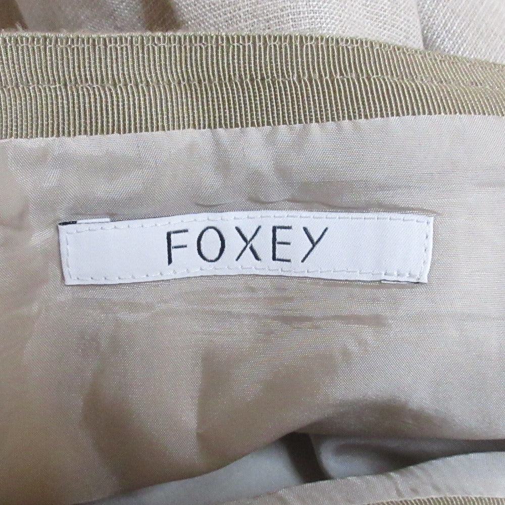 FOXEY フレア リネン ブレンド スカート