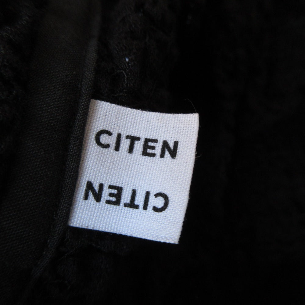 CITEN クリンプ トップ ストレッチ 長袖 クロップド カットソー