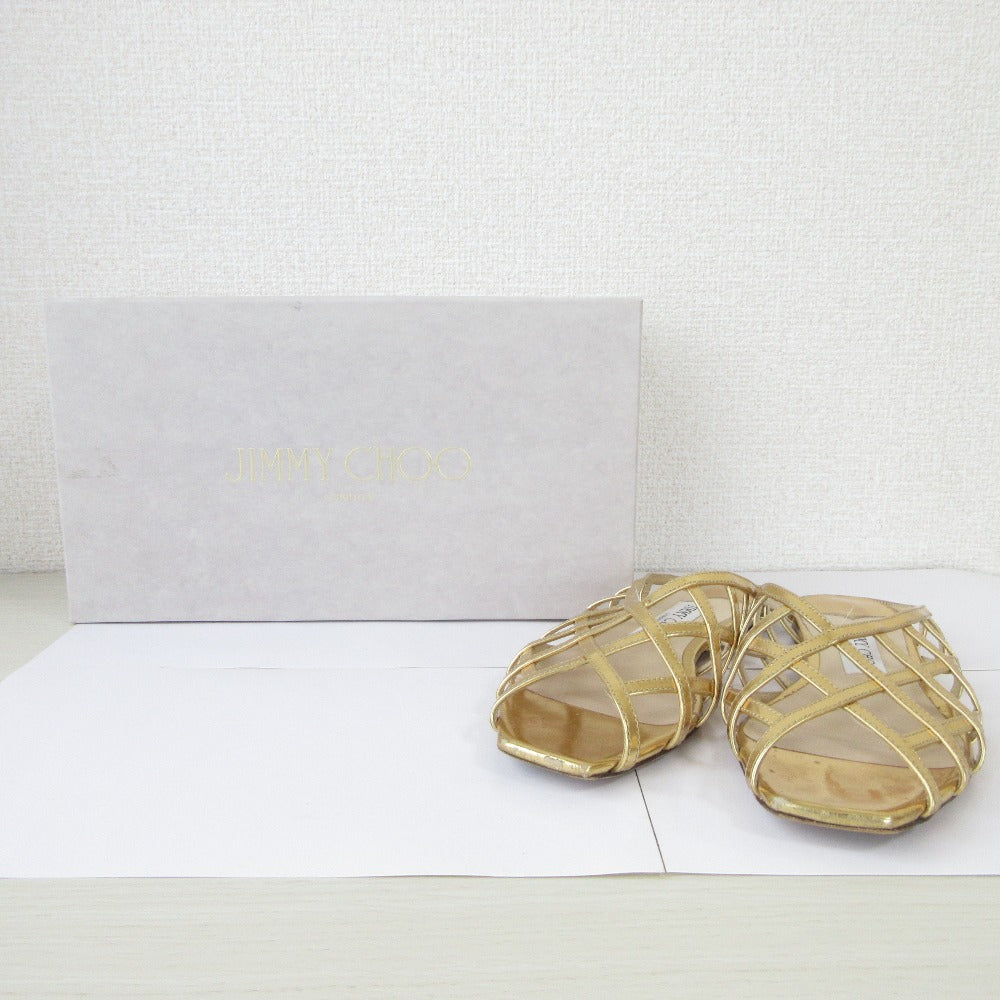 ジミーチュウ スクエアトゥフラットミュールサンダル