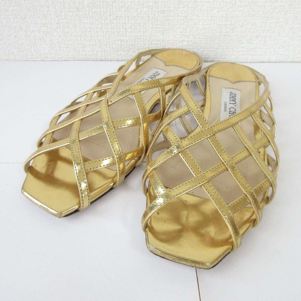 ジミーチュウ スクエアトゥフラットミュールサンダル