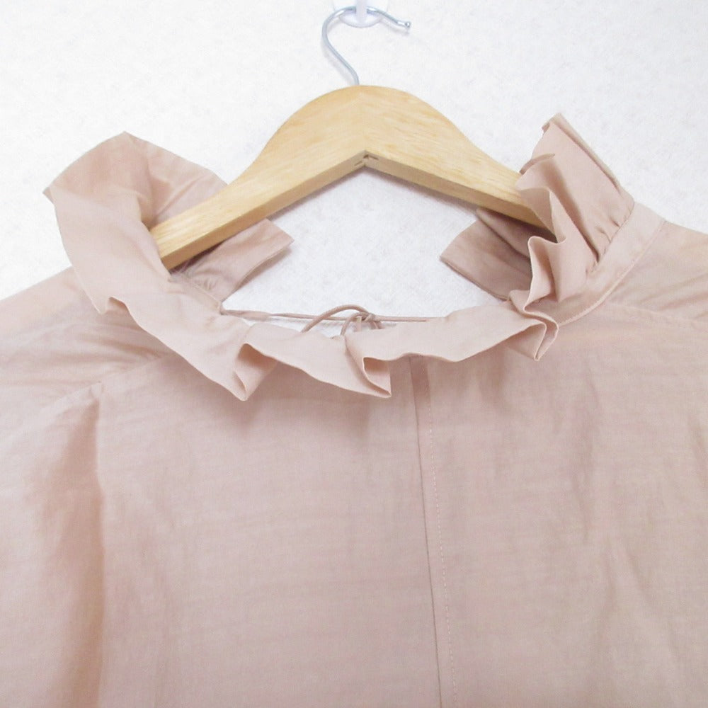 BEAUTY&YOUTH ローンフリルネックコットンシャツ