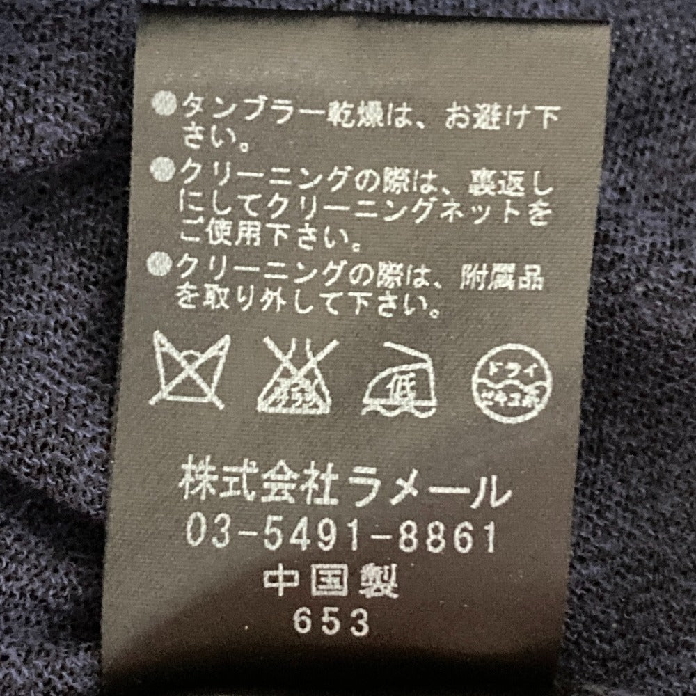 ランバン リボン ブローチ Vネック ニット カーディガン