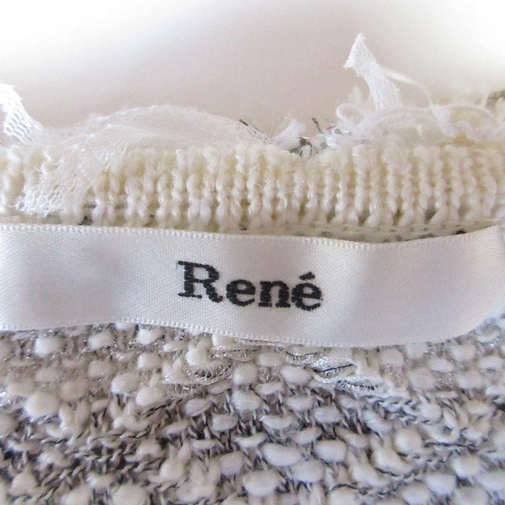 Rene ツイードニットショートスリーブトップス