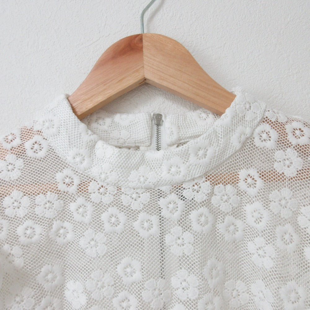 ミス ロジエ フラワー 刺繍 レース ロング ドレス