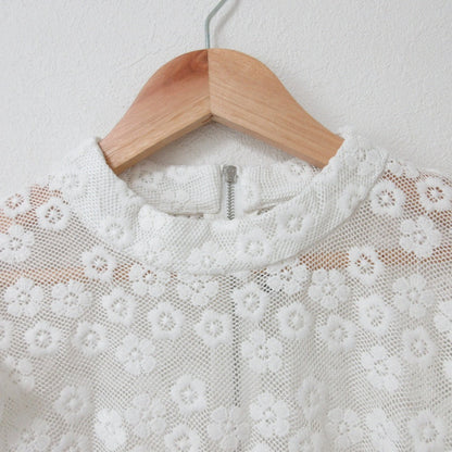 ミス ロジエ フラワー 刺繍 レース ロング ドレス