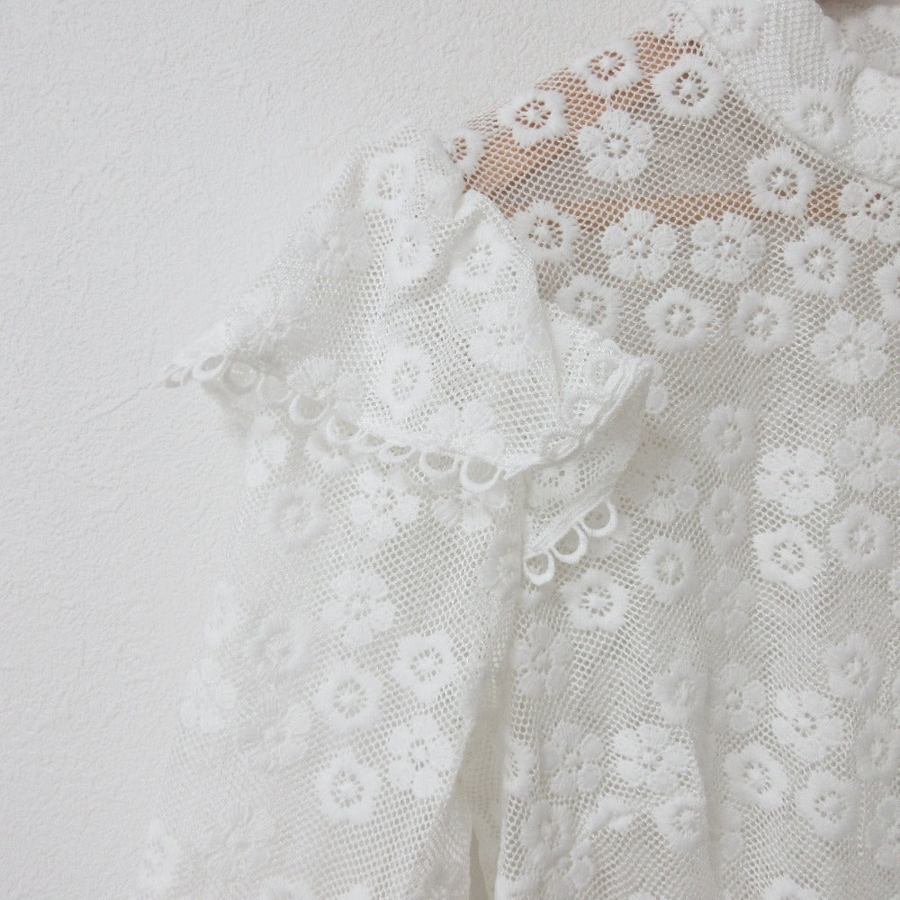ミス ロジエ フラワー 刺繍 レース ロング ドレス