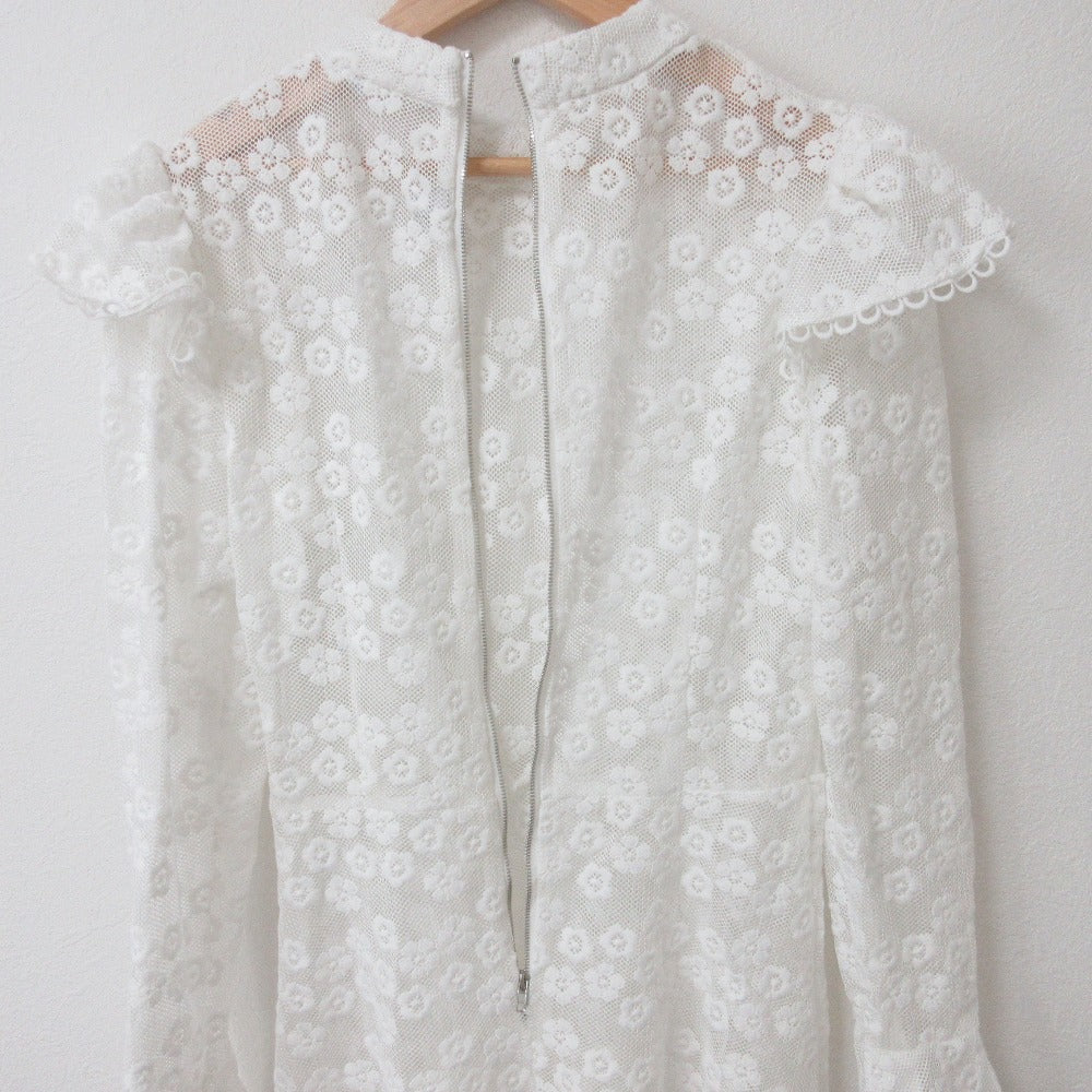 ミス ロジエ フラワー 刺繍 レース ロング ドレス