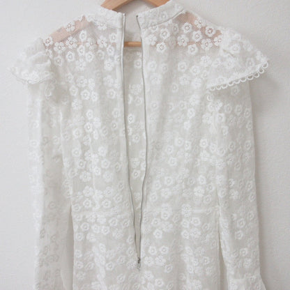 ミス ロジエ フラワー 刺繍 レース ロング ドレス