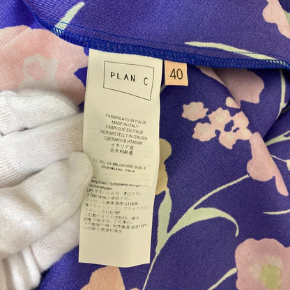 Plan C フラワー プリント プリーツ シャツ