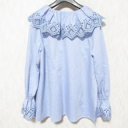 JUSGLITTY カットワーク フリル 刺繍 ブラウス