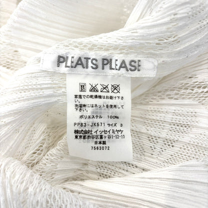 PLEATS PLEASE フルーツ柄プリーツノースリーブタートルネックブラウス