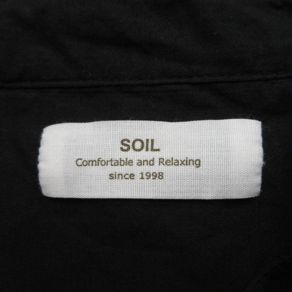 SOIL フリル バンドカラー 長袖 シャツ
