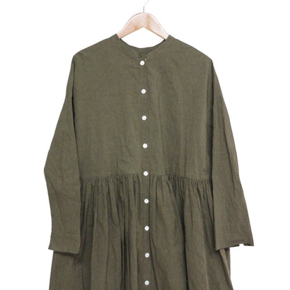 ガーゼ リネン ブレンド ロング シャツ ドレス