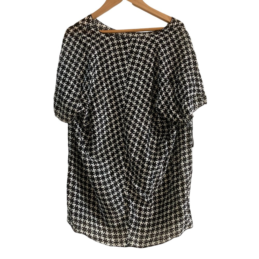 ランバン 千鳥柄シアーブラウス