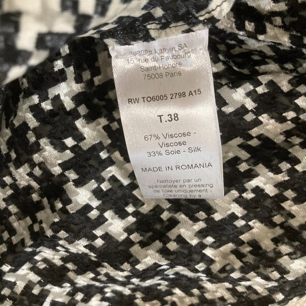 ランバン 千鳥柄シアーブラウス