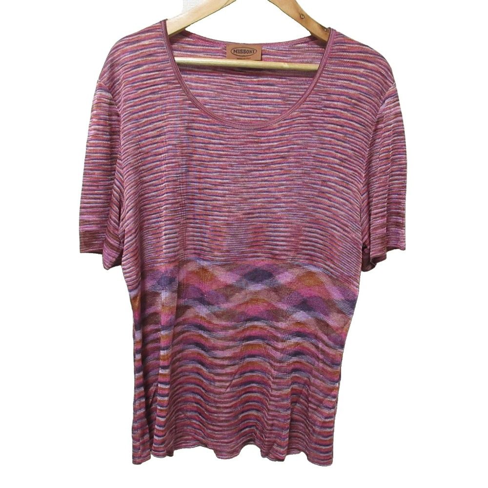 Missoni ボーダーニットショートスリーブトップス