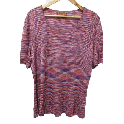 Missoni ボーダーニットショートスリーブトップス