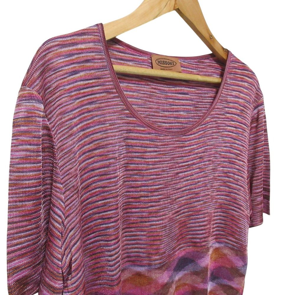 Missoni ボーダーニットショートスリーブトップス