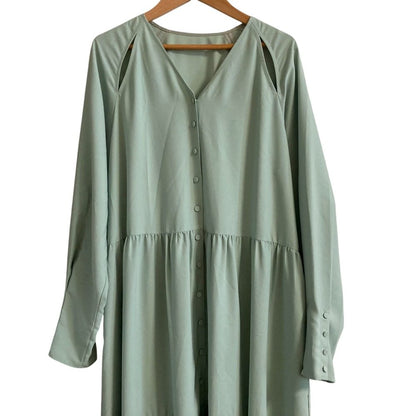 LE CIEL BLEU ロング ティアード シャツ ドレス
